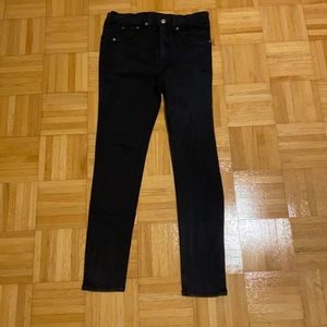 Rag & Bone high rise ankle skinny black jeans 30